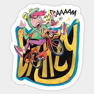 Crazy Cyclist Sticker